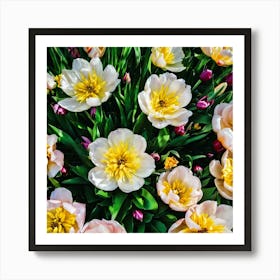 Tulips In The Garden Art Print