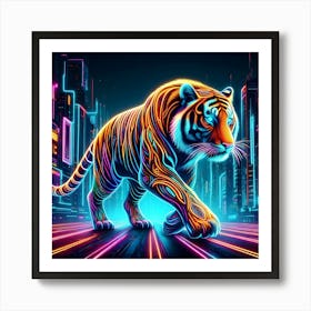 Neon Tiger 1 Art Print