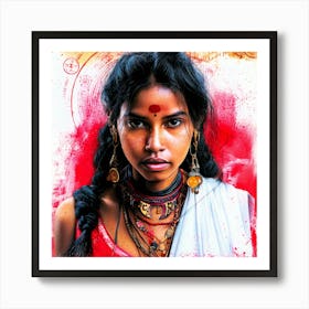India Princess - Ethnic Pink Art Print