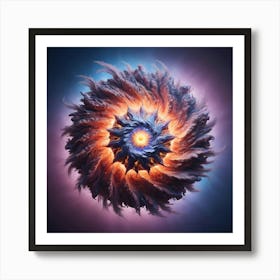 A Breathtakingly Detailed, High Resolution, Ultra High Quality 3d Illustration Of A Vibrant, Radiant Star, Rendered In Abstract Art Style, With Intricate, Swirling Patterns And Shapes, Bursting With Energy And Light (2) Art Print