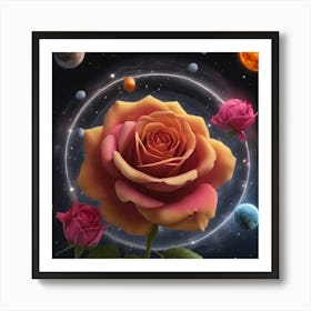 Roses In Space 5 Art Print