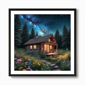 Cabin In The Woods art Art Print