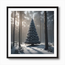 Christmas Tree In The Forest 119 Art Print