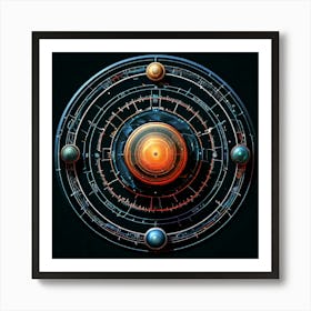 Circle Round Sphere Ring Loop Disk Orb Curved Circular Cyclical Enclosure Oval Geometric (2) Art Print