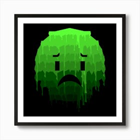 Disappointed Earth Emoji Art Print