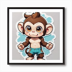 Cartoon Monkey Art Print