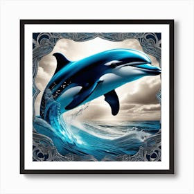 Dolphin In The Ocean Art Print