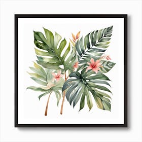 Abstraction with tropical leaf 7 Art Print