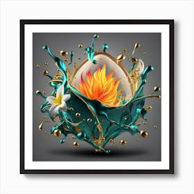 Flaming Egg Art Print