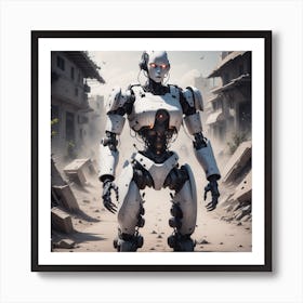 Robot In The City 2 Art Print