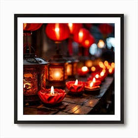 Lanterns Red Fireworks Dragon Festival Reunion Prosperity Joy Luck Fortune Blessings Fami (6) 1 Art Print