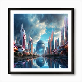 Futuristic City 1 Art Print