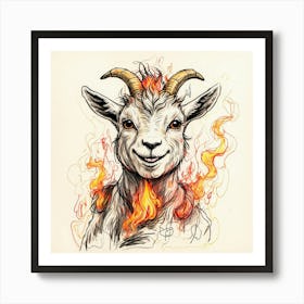 Goat On Fire 52 Art Print