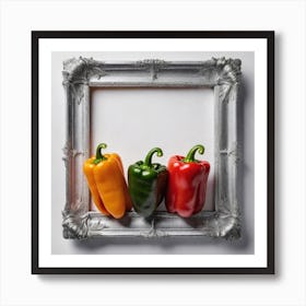 Three Peppers In A Frame 1 Art Print