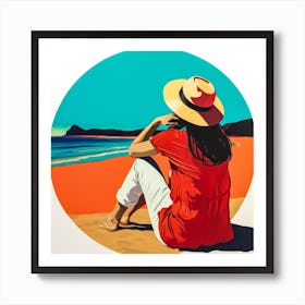 Woman Enjoying The Sun At The Beach 7 Art Print