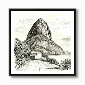 A Sugarloaf Mountain In Rio De Janeiro Hand Draw 1719996060 1 Art Print