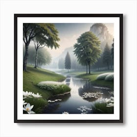 Lily River Art Print