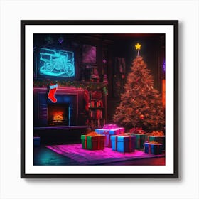 Christmas Tree In The Living Room 63 Art Print