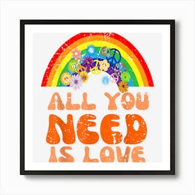 Peace Love 60s 70s Tie Dye Groovy Hippie Halloween Costume Art Print