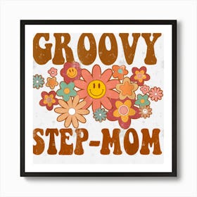 Retro Groovy Step Mom Matching Family Birthday Party Art Print