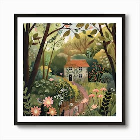 Cottage In The Woods 1 Art Print