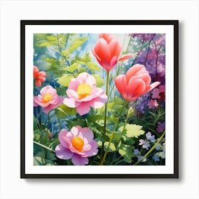 Flowers In The Garden 3 Art Print