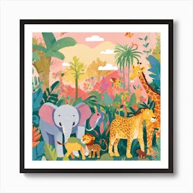 Giraffes In The Jungle Art Print