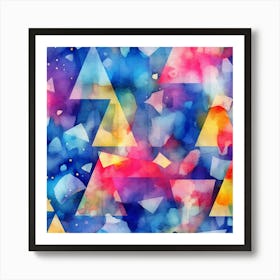 Watercolor Triangles Art Print