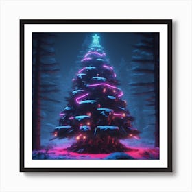 Christmas Tree In The Forest 128 Art Print