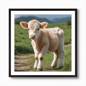 Calf in the outdoors Art Print