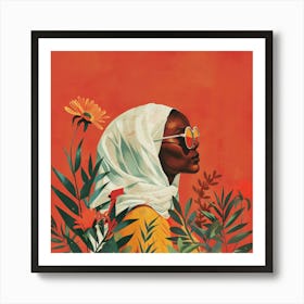 Woman In A Scarf Art Print