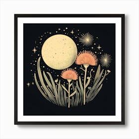 Flowers Space Art Print