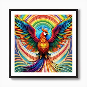 Psychedelic Parrot Art Print