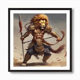 Lion Warrior Art Print
