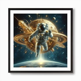 Astronaut In Space Art Print