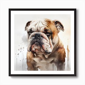 Watercolor British Bulldog Art Print