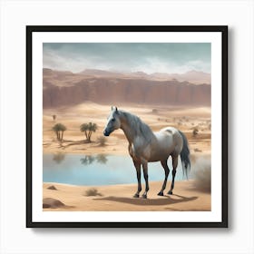 Horse In The Desert Art Print