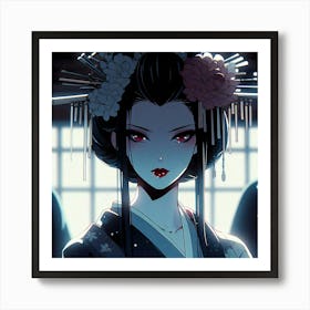 Geisha Creative Illustration Artwork 39 Art Print