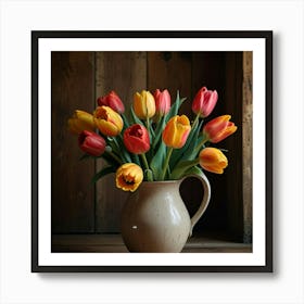 Tulips In A Vase Art Print