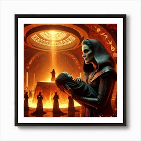 A Dramatic Scene Set In A Futuristic And Elemental Converted Art Print