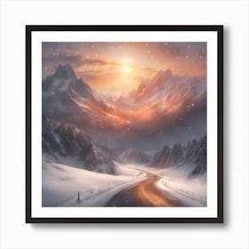 Road In The Snow Art Print