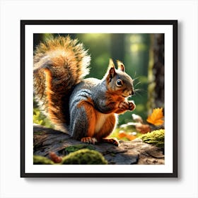 Squirrel In The Forest 354 Art Print