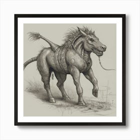 Horse With Horns Art Print