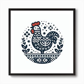 Scandinavian style, chicken 2 Art Print