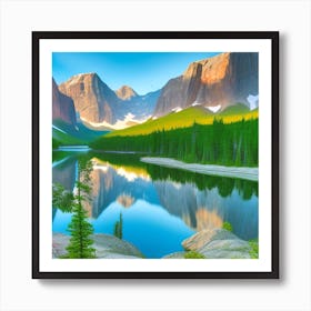 Rocky Mountain Lake 2 Art Print