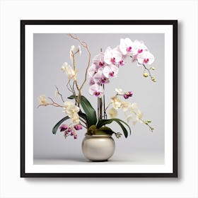 Orchids In A Vase 1 Art Print