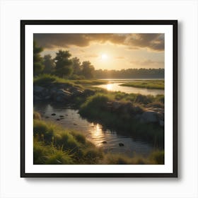 Sunset By The River Poster