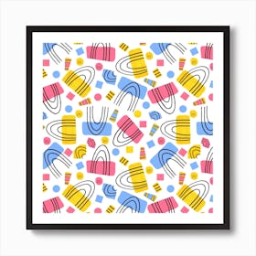 Horizon Rainbows Yellow Blue Pink Art Print