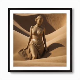 Sand Sculpture of a beautiful woman Art Print