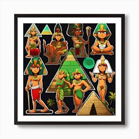 Pyramid people, Egyptian, new earth, pyramids Art Print